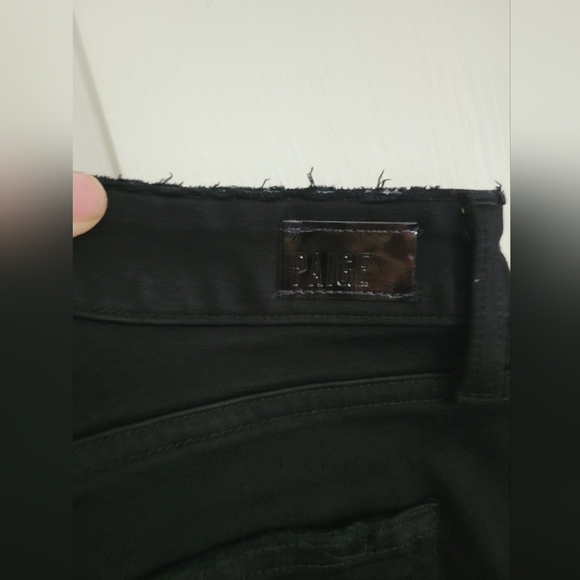 PAIGE Black Distressed Skinny Jeans - Picture 2 of 7